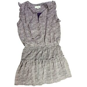 Pinch Women's Purple White Print Sleeveless Ruffle Dress